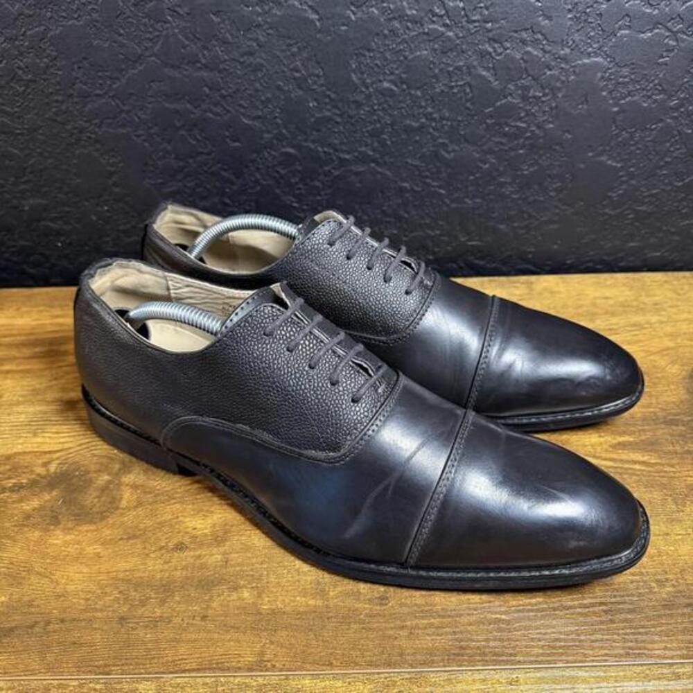 Antonio Cerrelli 6721 Black Synthetic Leather Cap Toe Oxford Mens Size 9.5